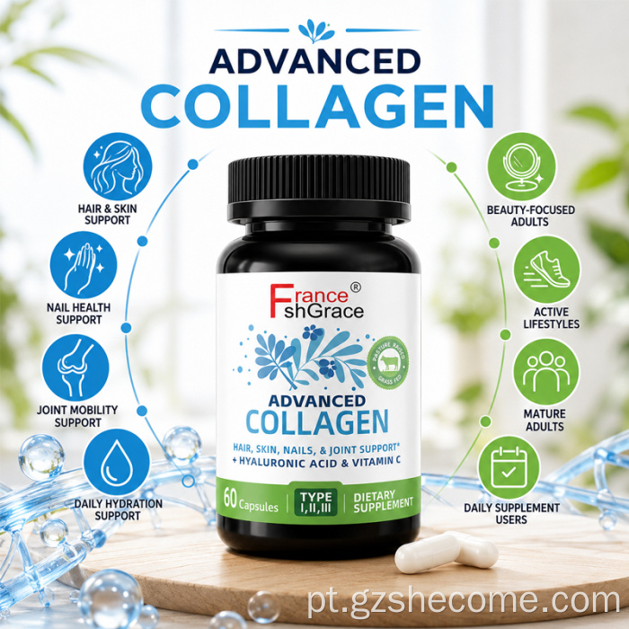 Shecome Advanced Collagen Capsules Suporte para articulações da pele